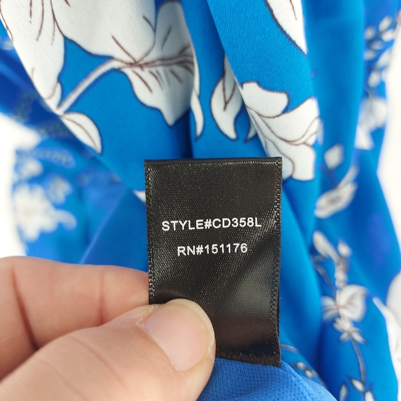 If by Sea blue ruffle asymmetrical wrap dress - Picture 6 of 8